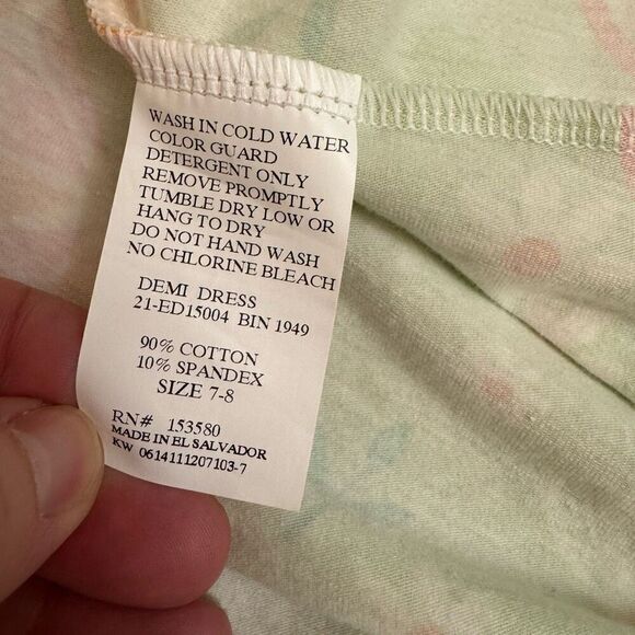 Eleanor Rose Demi Dress Size 7-8 Green Oranges Daisy Floral Sleeveless NEW - Picture 3 of 4